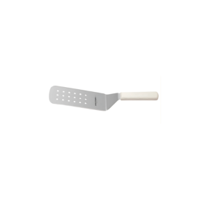 8" x 3" perforated turner with white handle