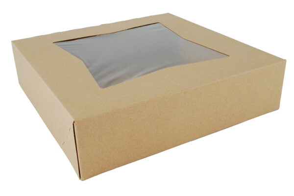 SOUTHERN CHAMPION TRAY  24233K  10x10x2.5 Kraft Windowed Bakery Boxes 200/cs