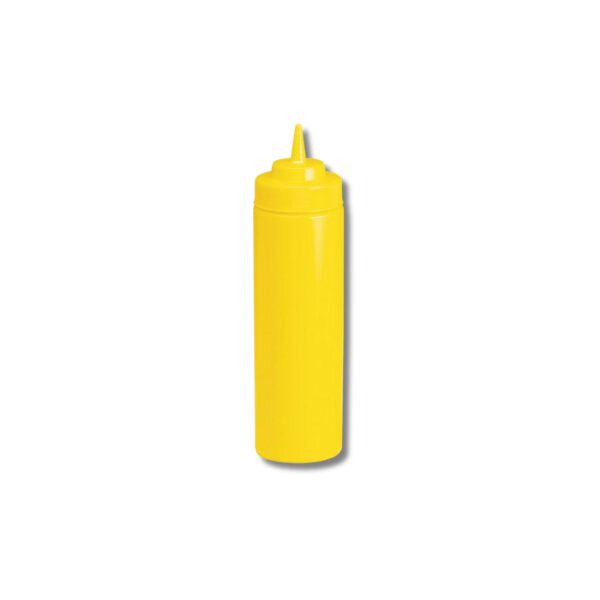 12 oz yellow squeeze bottle with cone tip.