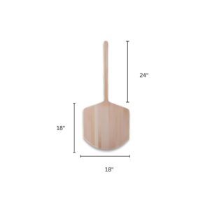 18"x18" wooden pizza peel with 24" handle.