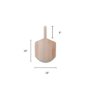 18"x18" wooden pizza peel with 8" handle.
