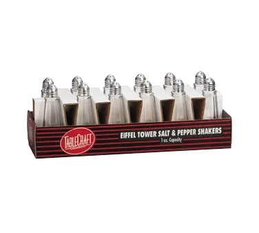 Tablecraft Products  C83-12  Eiffel Tower Cash & Carry Salt/Pepper Shaker, 1 oz., nickel plated tops