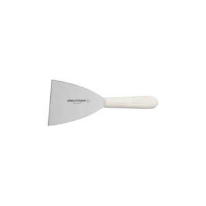 4" griddle scraper with white handle