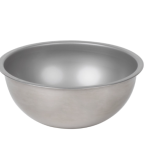Stainless steel mixing bowl.