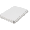 Aluminum sheet pan face down.