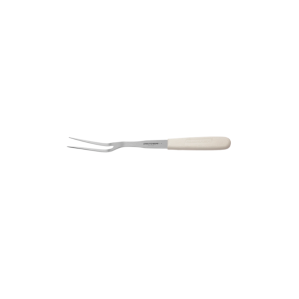 8" cook fork with white handle