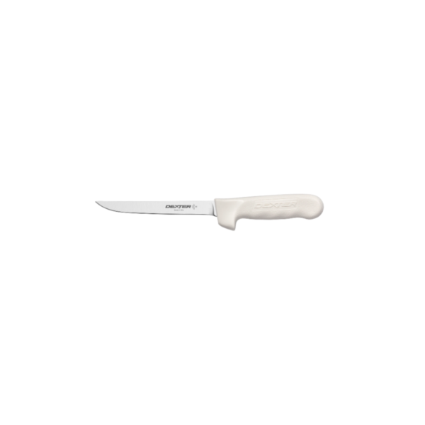 6" narrow fillet knife with white handle