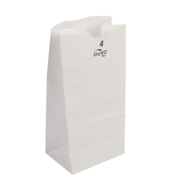 DURO BAG MFG CO.  51004  #4 Bag, Paper, White, 500/bdl
