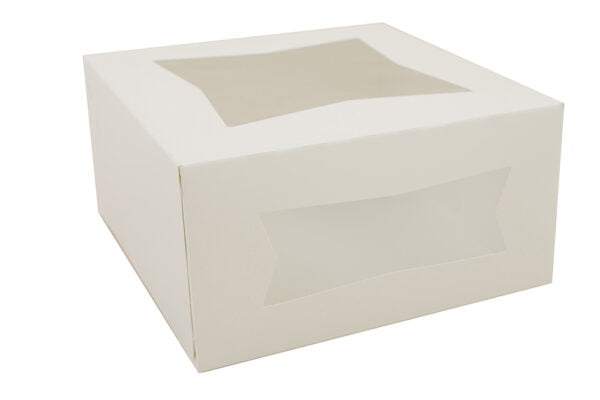 SOUTHERN CHAMPION TRAY  24053  8x8x4 White Windowed Bakery Boxes 150/cs