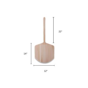 12"x14" wooden pizza peel with 22" handle.