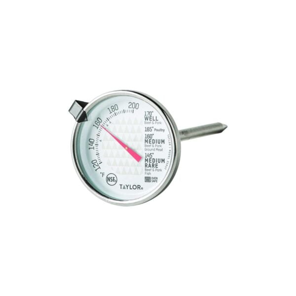 Taylor Precision Products  3504FS  Meat Thermometer, 2'' dial, 4-1/2'' stainless steel stem, 120 to 210F temperature range, oven safe,