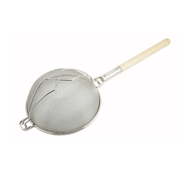 14-inch double mesh nickel strainer.
