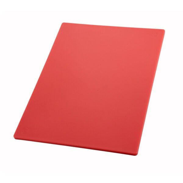 Commercial-grade red cutting board.