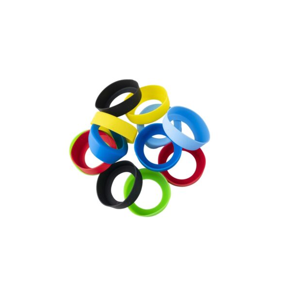 63mm silicone sauce ID bands in assorted colors.