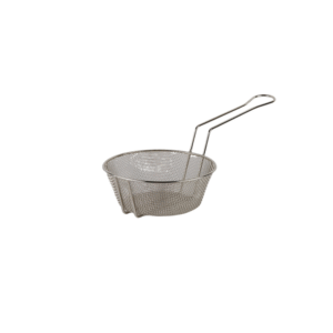 CBF8 8-inch fine mesh tinned steel culinary basket with welded handle.