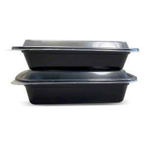 Empress Products EMBL28RT Take out Container, Plastic, Black/clear, Microwavable, 28oz