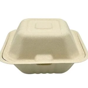 Empress Products EMPREHL66PF Take out Container, Molded Fiber (NO PFAS) 6x6x3, 1 compartment