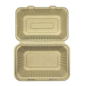 Empress Products EMPREHL96PF Take out Container, Molded Fiber (NO PFAS) 9x6, 1 compartment