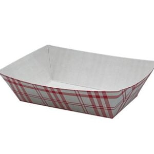 Nova Food Service NFT25 Food Tray, Red/White, 1/4 pound, (PFAS FREE)