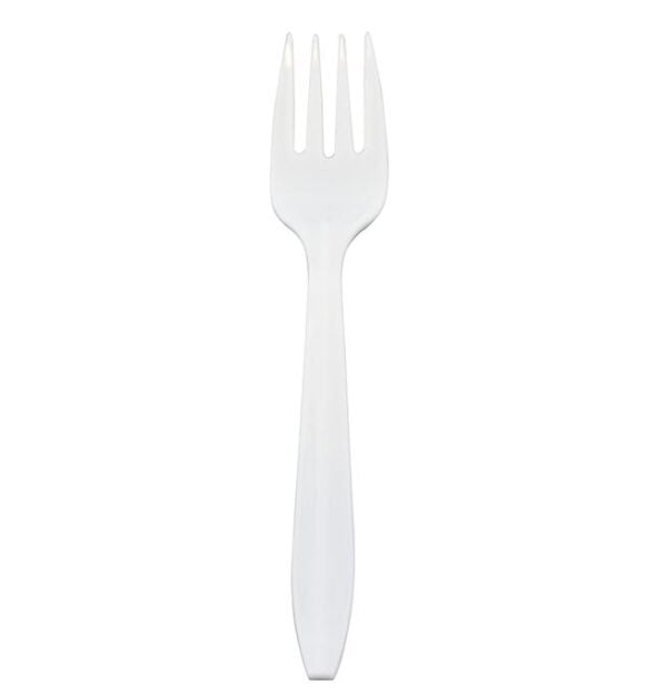 PRIME SOURCE 75002551 Fork, Plastic, White, Heavy Weight