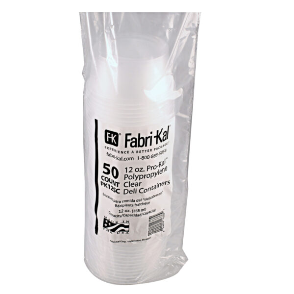 Sleeve of clear deli containers.