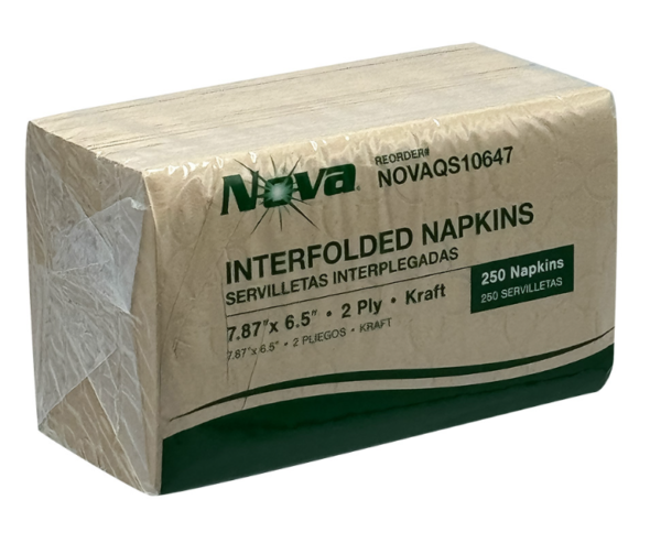Pack of interfold kraft napkins