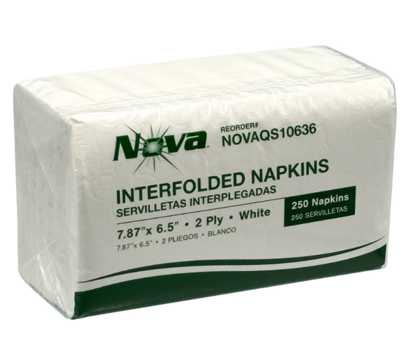 Pack of interfold white napkins