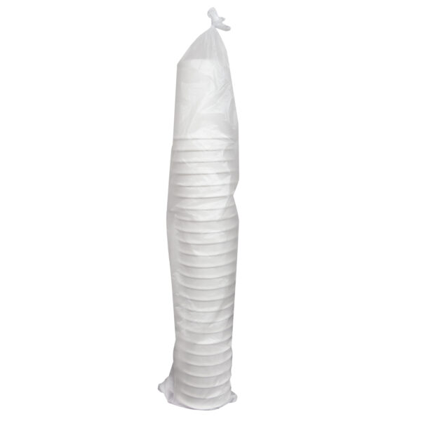 Sleeve of white hot paper cups.