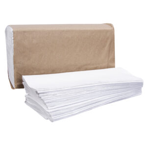 Multifold white paper towels.