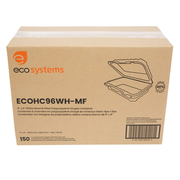 Case of white 9x6 takeout containers.