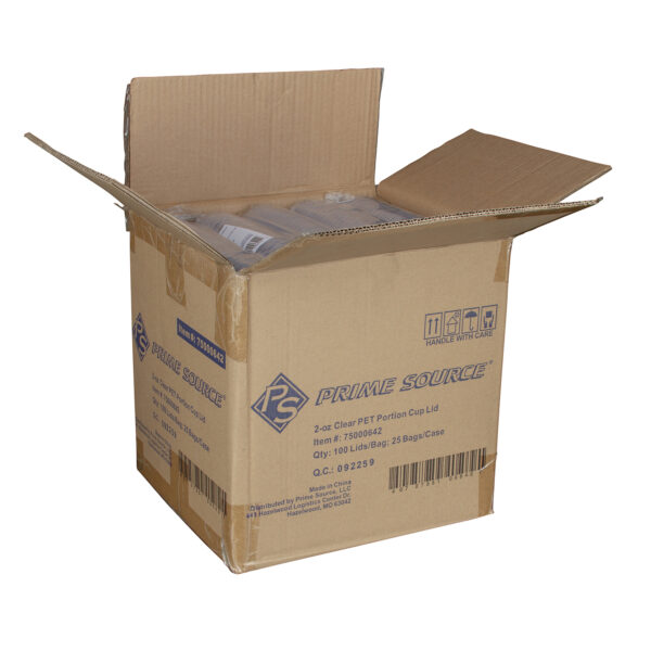 Open case of souffle cups.
