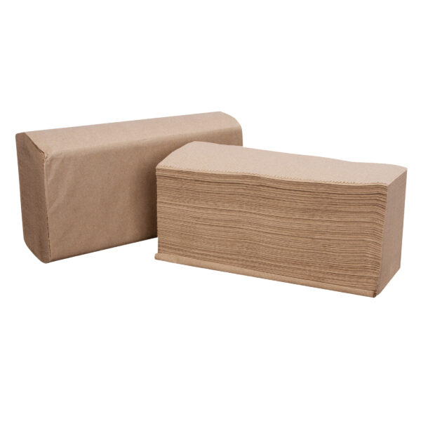 2 packs of kraft multifold paper towels.