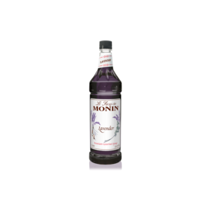 Plastic bottle with deep purple liquid and lavender on the label.