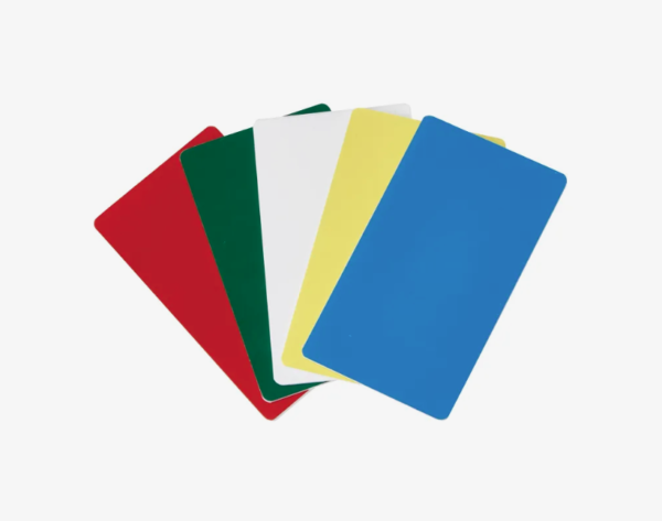 Fanned multi colored labels