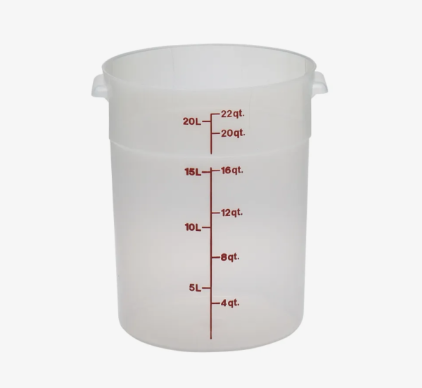22 quart round translucent food storage container