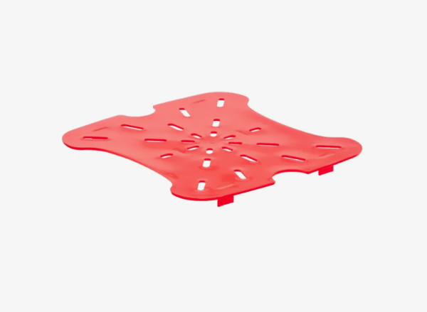 Red drain shelf