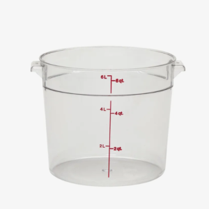 6 quart round clear food storage container