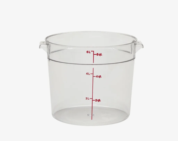 6 quart round clear food storage container