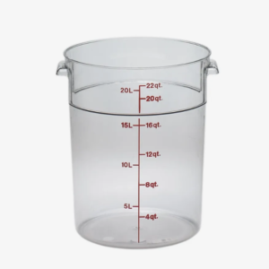 22 quart round clear food storage container