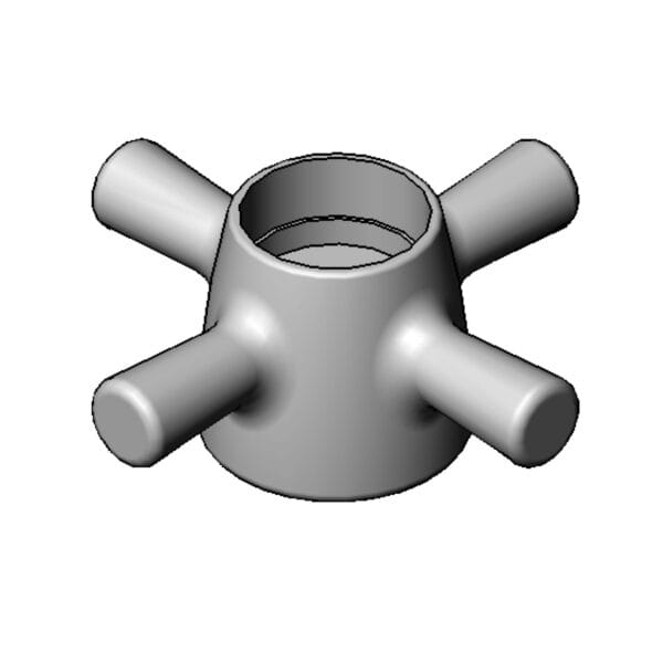 T&S  000015-40  Self-Closing 4-Arm Handle Plated Brass