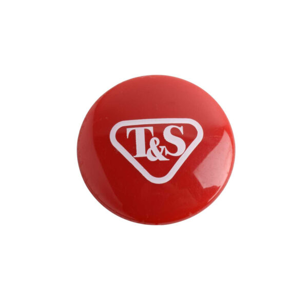 T&S  001193-19NS  Snap-In Index Button, Red T&S Logo