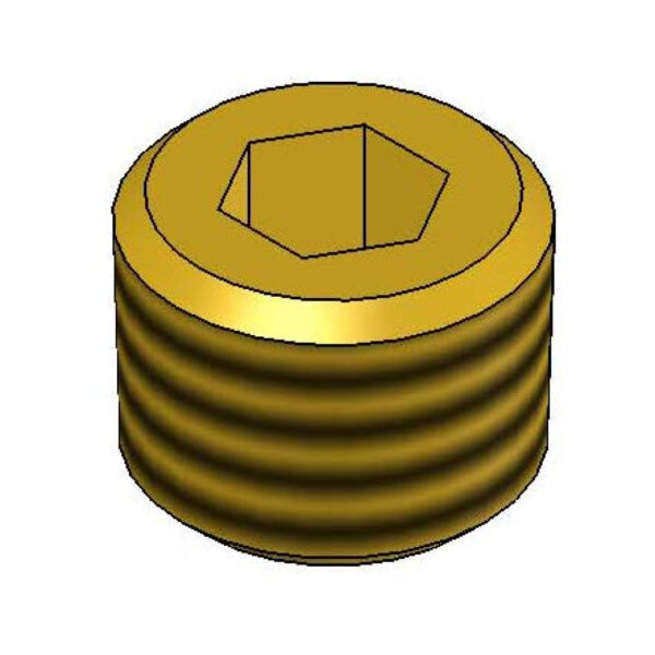 T&S  001346-45  1/8 NPT Hex Socket Plug Unplated