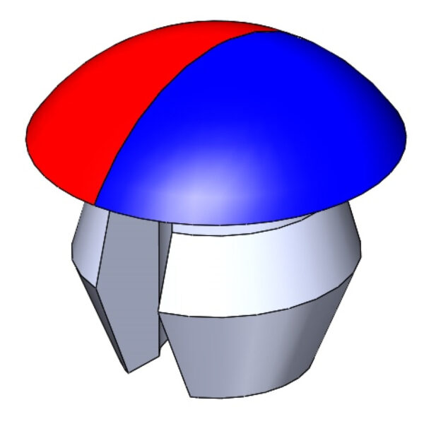T&S  014173-45  Index Button/Plug - Red & Blue