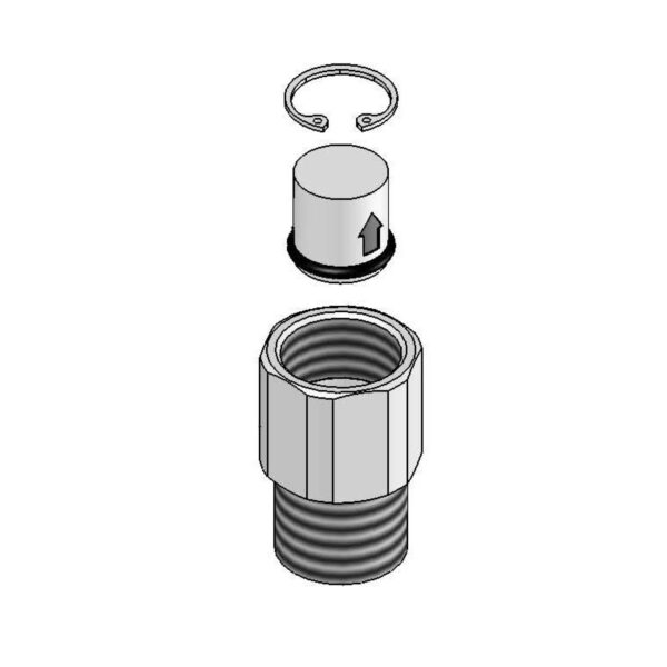 T&S  015073-40  Check Vlv Adapter W/ Check Vlv & Retaining Ring