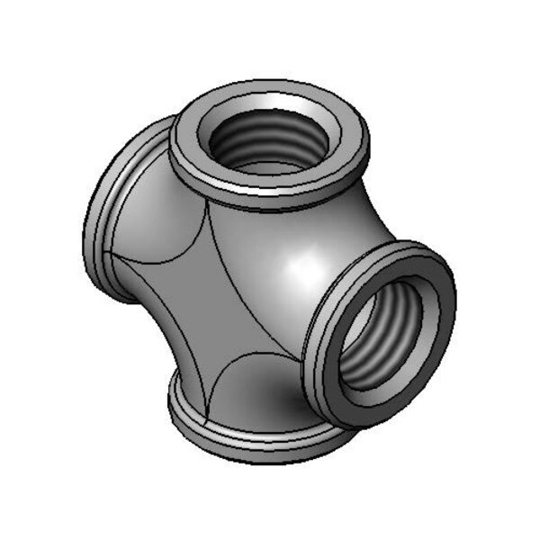 T&S  016804-40  3/8'' NPT Cross -  Plated