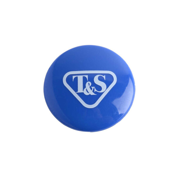 T&S  018506-19NS  Snap-In Index Button, Medium-Blue, T&S Logo