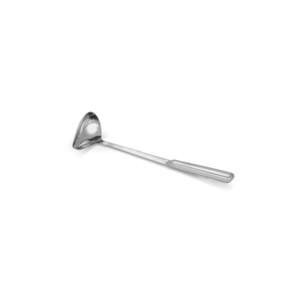 Stainless steel hollow handle ladle.