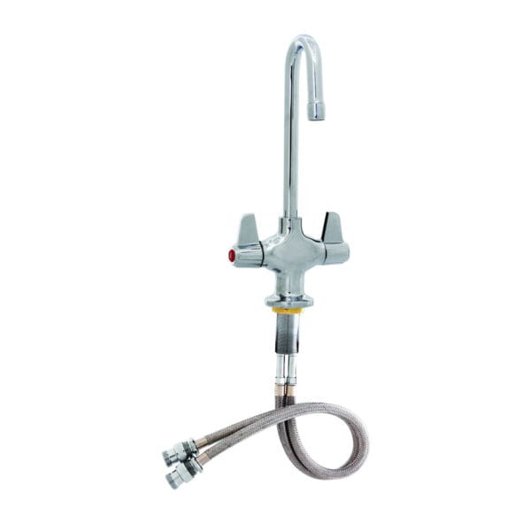 T&S  5F-2SLX03  Fct, Deck mt, 1-Hole Base, 18'' flex in, 3'' Rigid G.N.