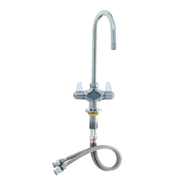 T&S  5F-2SLX05  Fct, Deck mt, 1-Hole Base, 18'' flex in, 5-1/2'' Swivel G.N.
