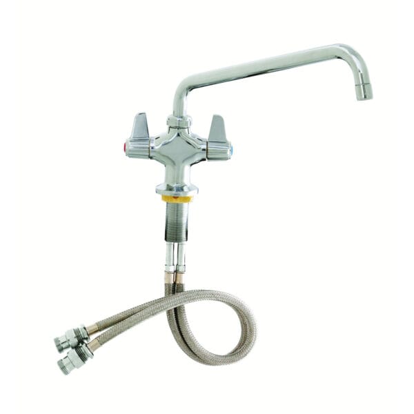 T&S  5F-2SLX14  Fct, Deck mt, 1-Hole Base, 18'' flex in, 14'' Swing Nozzle